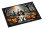 Caroline's Treasures DAC2029MAT Cavalier Spaniel Spooky Halloween Doormat 18x27 Front Door Mat Indoor Outdoor Rugs for Entryway, Non Slip Washable Low Pile, 18H X 27W