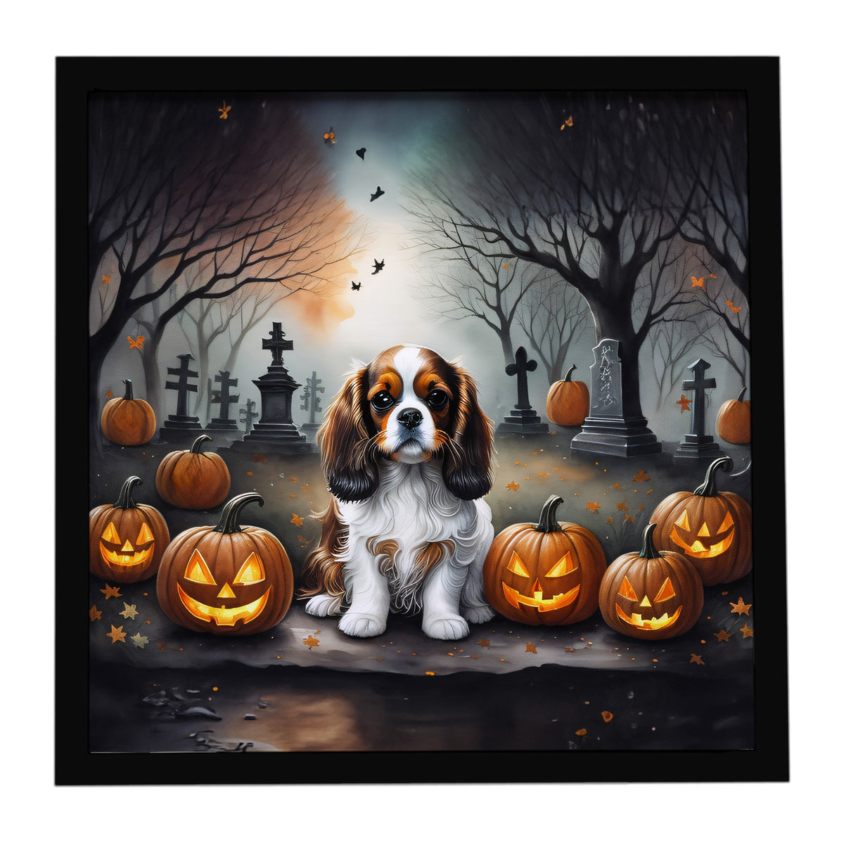 Caroline's Treasures Cavalier Spaniel Dogs Framed Metal Wall Art 8x8 In