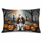 Caroline's Treasures DAC2029PILLOWCASE Cavalier Spaniel Spooky Halloween Fabric Standard Pillowcase Lightweight Super Soft Easy Care Decorative Artwork Pillowcase, Standard