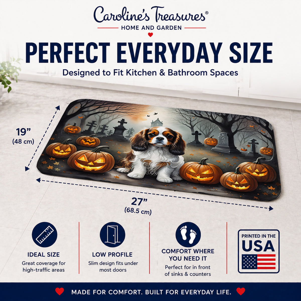 Caroline's Treasures Cavalier Spaniel Dogs Memory Foam Mat 19x27