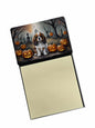 Caroline's Treasures Cavalier Spaniel Spooky Halloween Sticky Note Holder Refillable Dispenser Self-Sticky Note Pads, Memo Pads Blank Desk Accessories