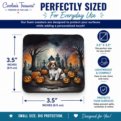 Caroline's Treasures Cavalier Spaniel Dogs Foam Drink Coasters Set of 4