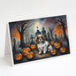 Caroline's Treasures DAC2030GCA7P Cavalier Spaniel Spooky Halloween Greeting Cards and Envelopes Pack of 8 Blank Cards with Envelopes Whimsical A7 Size 5x7 Blank Greeting Cards