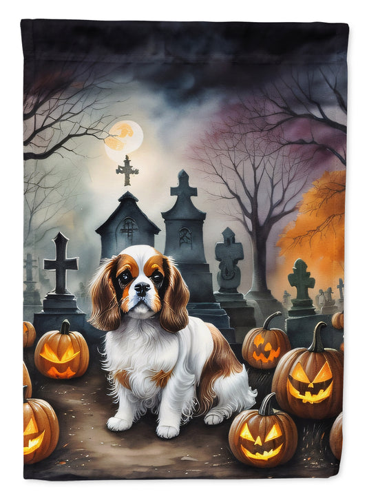 Caroline's Treasures DAC2030GF Cavalier Spaniel Spooky Halloween Garden Flag Mailbox Flag Decorative Yard Flag Banner Outside Patio Artwork Yard Flower Beds, Garden Size, Multicolor