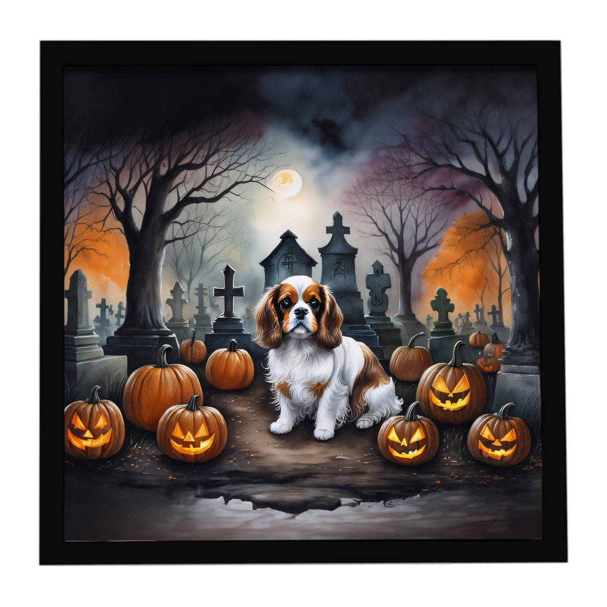 Caroline's Treasures Cavalier Spaniel Dogs Framed Metal Wall Art 8x8 In