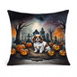 Caroline's Treasures DAC2030PW1414 Cavalier Spaniel Spooky Halloween Fabric Decorative Pillow Machine Washable, Indoor Outdoor Decorative Pillow for Couch, Bed or Patio, 14Hx14W