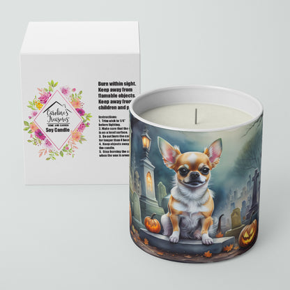 Caroline's Treasures DAC2031CDL Chihuahua Spooky Halloween Decorative Soy Candle Nature Soy Wax Essential Oil Home Decor Ideal for Bedroom Kitchen Bath Office Gift, 10 oz
