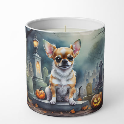 Caroline's Treasures DAC2031CDL Chihuahua Spooky Halloween Decorative Soy Candle Nature Soy Wax Essential Oil Home Decor Ideal for Bedroom Kitchen Bath Office Gift, 10 oz