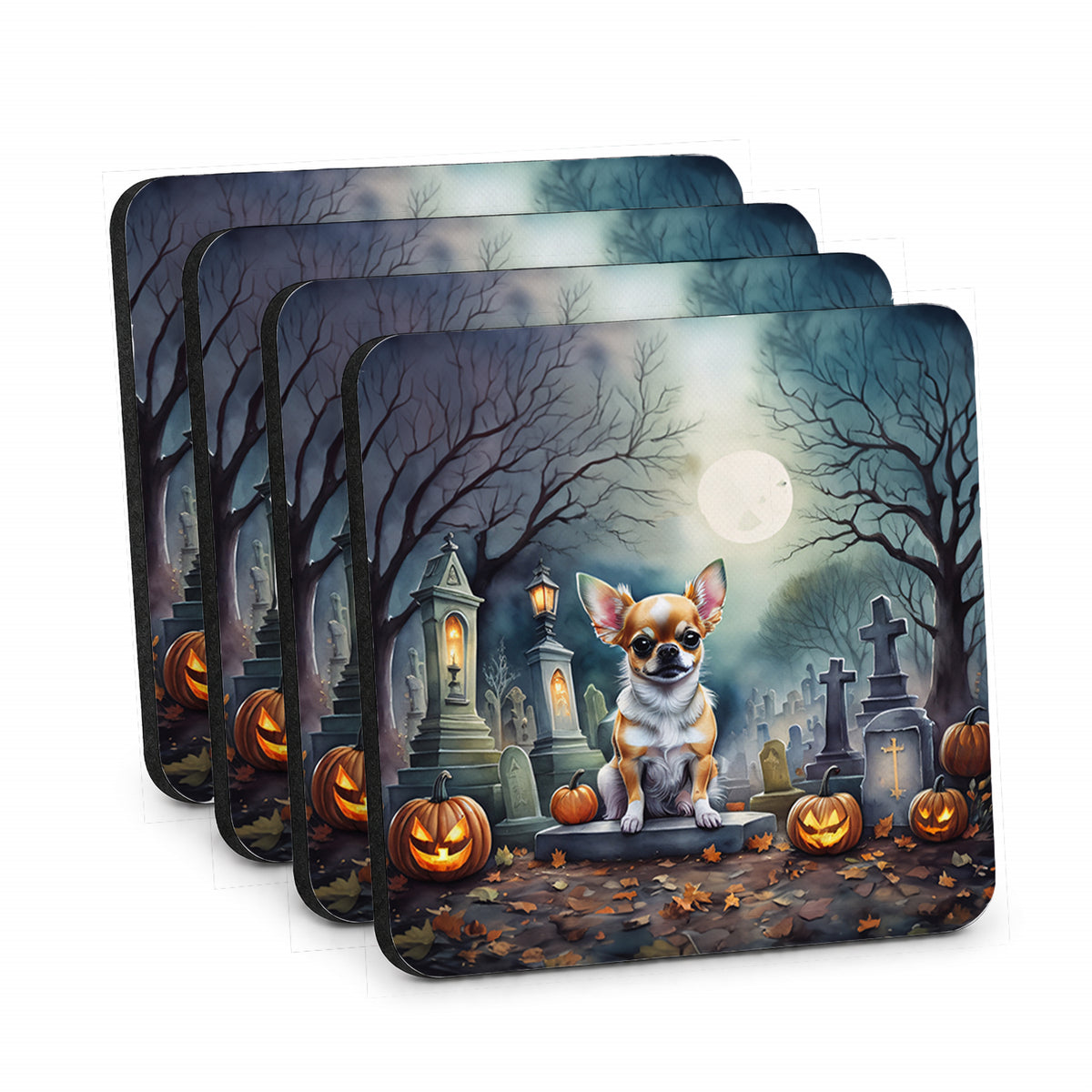 Caroline's Treasures Chihuahua Dogs Foam Drink Coasters Set of 4 Absorbent