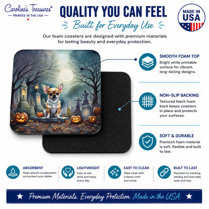 Caroline's Treasures Chihuahua Dogs Foam Drink Coasters Set of 4 Absorbent
