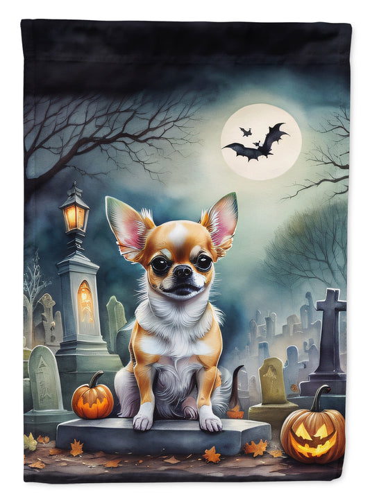 Caroline's Treasures DAC2031GF Chihuahua Spooky Halloween Garden Flag Mailbox Flag Decorative Yard Flag Banner Outside Patio Artwork Yard Flower Beds, Garden Size, Multicolor