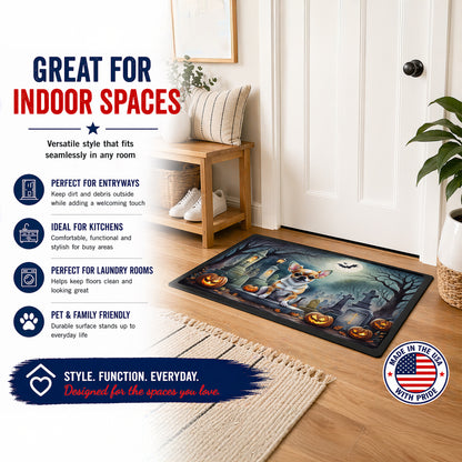 Caroline's Treasures DAC2031MAT Chihuahua Spooky Halloween Doormat 18x27 Front Door Mat Indoor Outdoor Rugs for Entryway, Non Slip Washable Low Pile, 18H X 27W