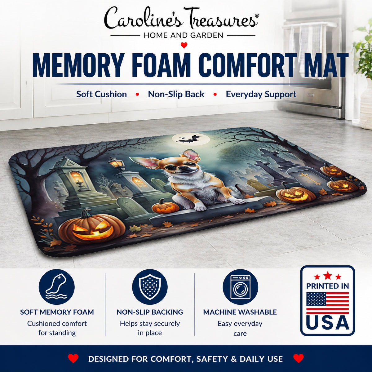 Caroline's Treasures Chihuahua Dogs Memory Foam Mat 19x27