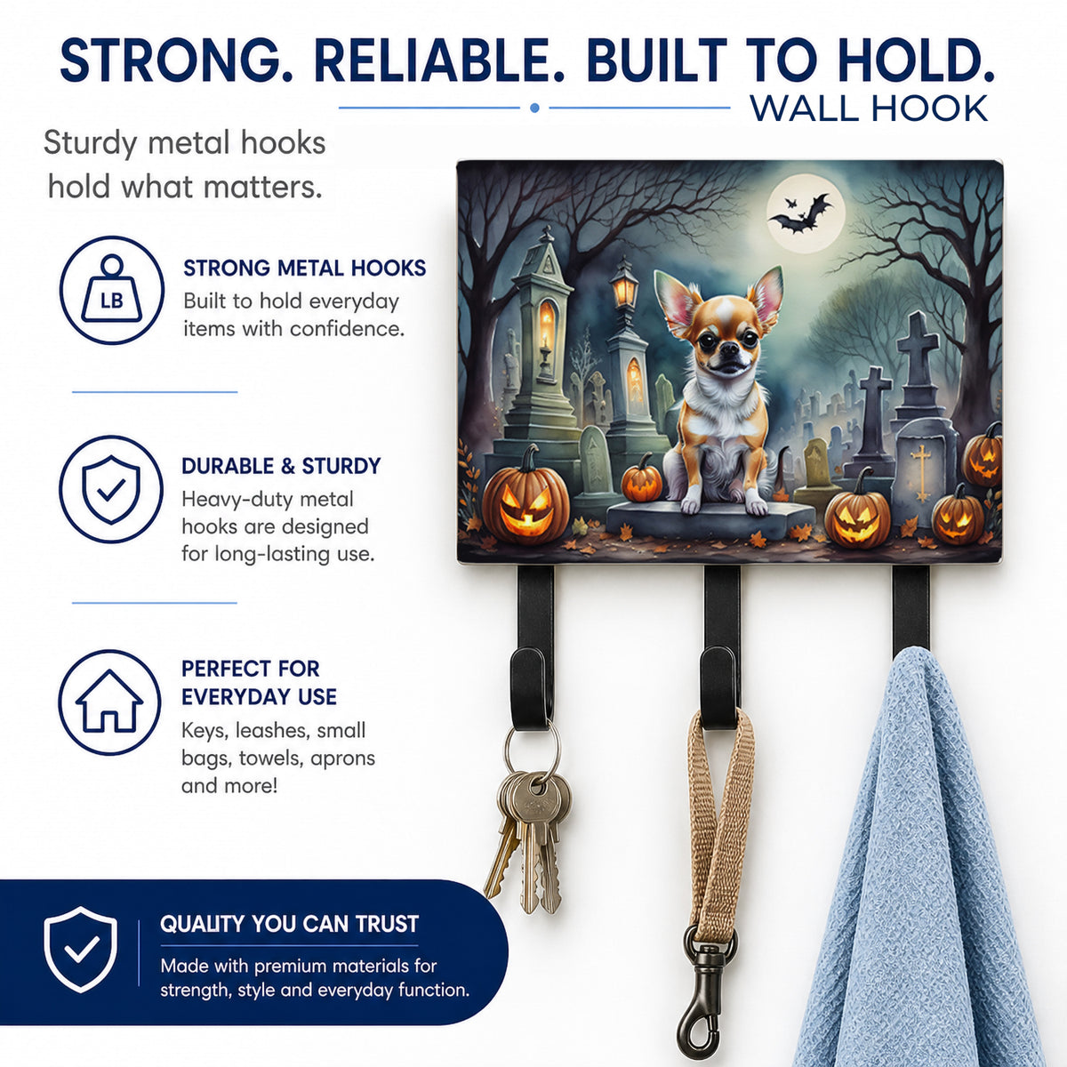 Caroline's Treasures Chihuahua Dogs Halloween Ceramic Triple Wall Hook