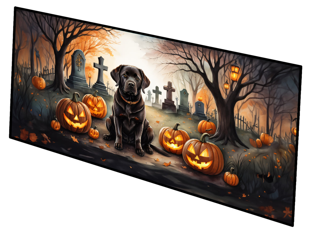 Caroline's Treasures Chocolate Labrador Retriever Spooky Halloween Runner Mat 28x58 Front Door Mat Indoor Outdoor Rugs for Entryway Hallway Foyer Non Slip Washable Wide Doormat