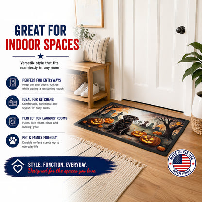 Caroline's Treasures DAC2032MAT Chocolate Labrador Retriever Spooky Halloween Doormat 18x27 Front Door Mat Indoor Outdoor Rugs for Entryway, Non Slip Washable Low Pile, 18H X 27W