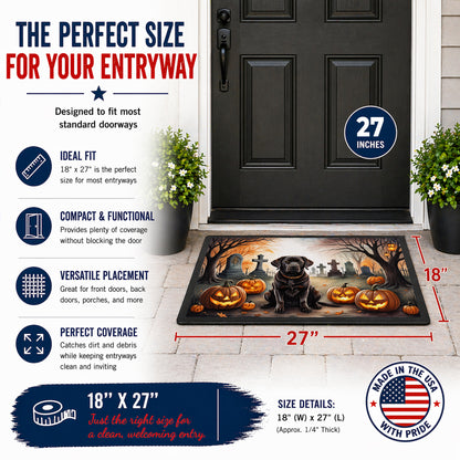 Caroline's Treasures DAC2032MAT Chocolate Labrador Retriever Spooky Halloween Doormat 18x27 Front Door Mat Indoor Outdoor Rugs for Entryway, Non Slip Washable Low Pile, 18H X 27W