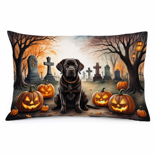 Caroline's Treasures DAC2032PILLOWCASE Chocolate Labrador Retriever Spooky Halloween Fabric Standard Pillowcase Lightweight Super Soft Easy Care Decorative Artwork Pillowcase, Standard