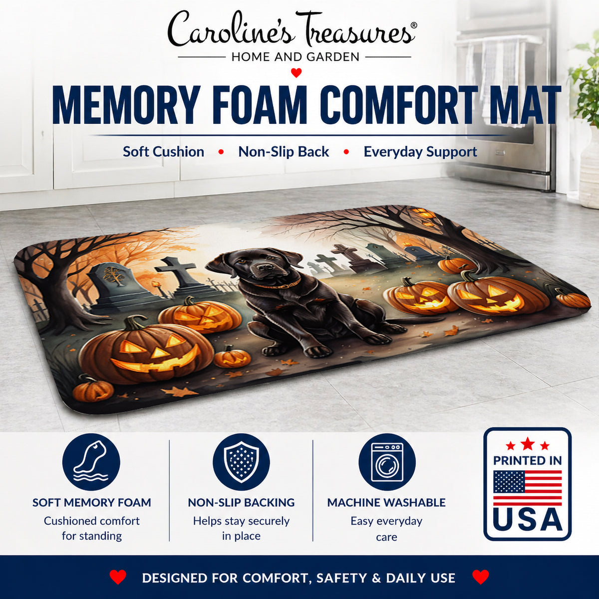 Caroline's Treasures Labrador Retriever Dogs Memory Foam Mat 19x27