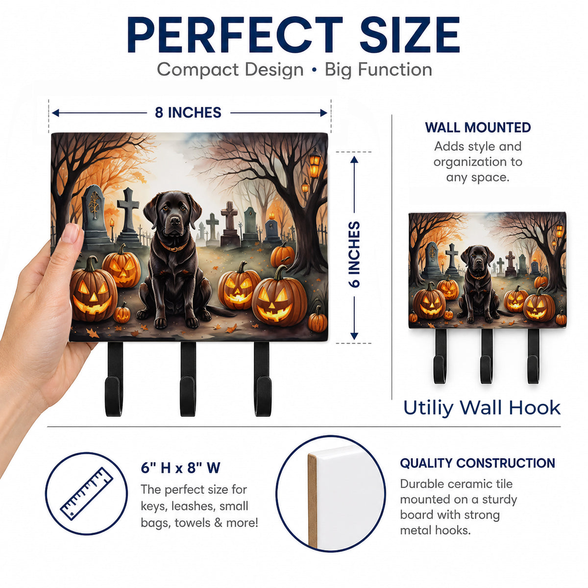 Caroline's Treasures Labrador Retriever Dogs Ceramic Triple Wall Hook