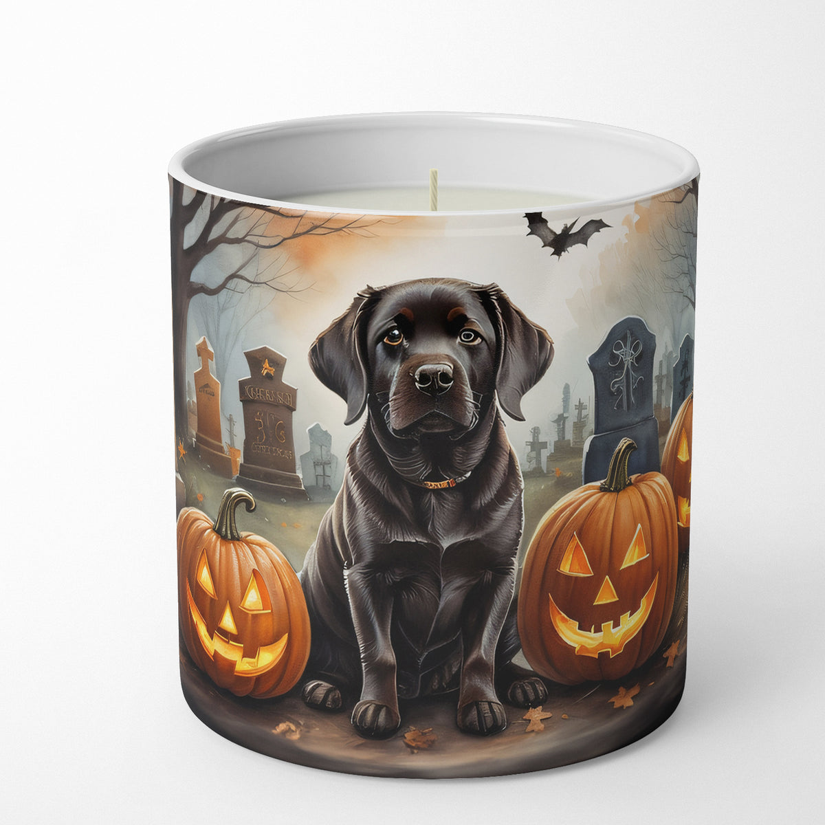 Caroline's Treasures DAC2033CDL Chocolate Labrador Retriever Spooky Halloween Decorative Soy Candle Nature Soy Wax Essential Oil Home Decor Ideal for Bedroom Kitchen Bath Office Gift, 10 oz