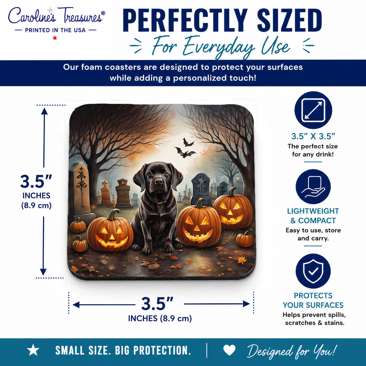 Caroline's Treasures Labrador Retriever Dogs Foam Drink Coasters Set of 4