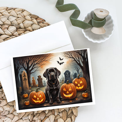 Caroline's Treasures DAC2033GCA7P Chocolate Labrador Retriever Spooky Halloween Greeting Cards and Envelopes Pack of 8 Blank Cards with Envelopes Whimsical A7 Size 5x7 Blank Greeting Cards