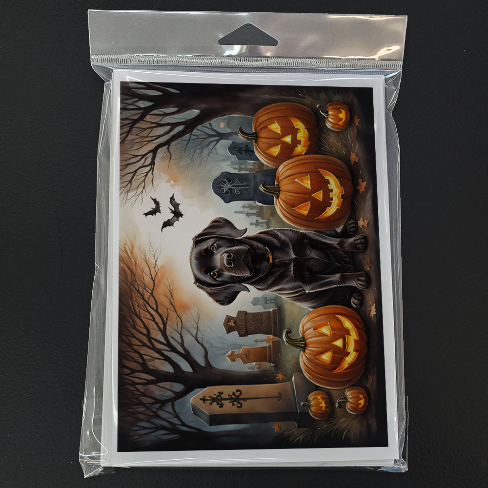 Caroline's Treasures DAC2033GCA7P Chocolate Labrador Retriever Spooky Halloween Greeting Cards and Envelopes Pack of 8 Blank Cards with Envelopes Whimsical A7 Size 5x7 Blank Greeting Cards