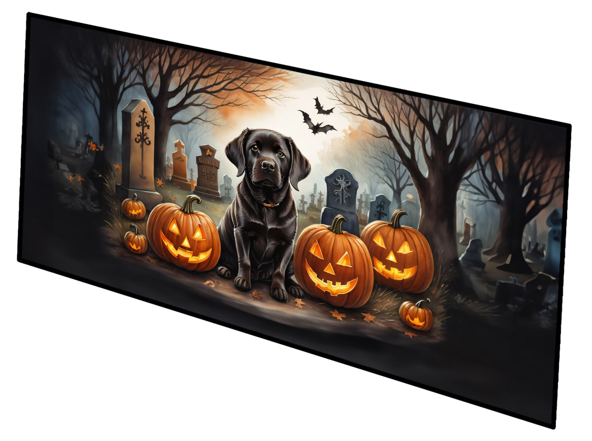 Caroline's Treasures Chocolate Labrador Retriever Spooky Halloween Runner Mat 28x58 Front Door Mat Indoor Outdoor Rugs for Entryway Hallway Foyer Non Slip Washable Wide Doormat