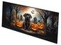 Caroline's Treasures Chocolate Labrador Retriever Spooky Halloween Runner Mat 28x58 Front Door Mat Indoor Outdoor Rugs for Entryway Hallway Foyer Non Slip Washable Wide Doormat