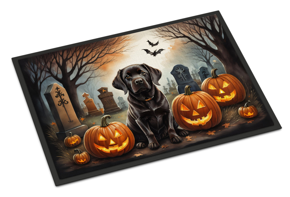 Caroline's Treasures DAC2033JMAT Chocolate Labrador Retriever Spooky Halloween Indoor or Outdoor Mat 24x36 Front Door Mat Indoor Outdoor Rugs for Entryway, Non Slip Washable Low Pile, 24H X 36W