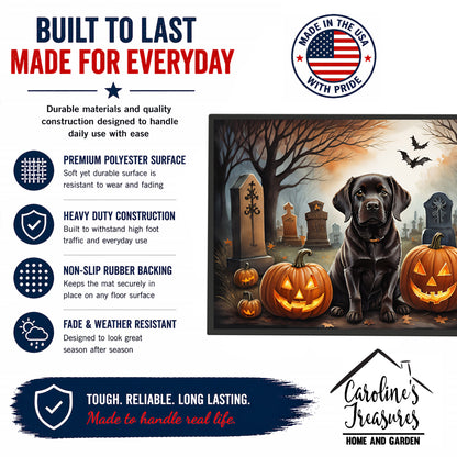 Caroline's Treasures DAC2033JMAT Chocolate Labrador Retriever Spooky Halloween Indoor or Outdoor Mat 24x36 Front Door Mat Indoor Outdoor Rugs for Entryway, Non Slip Washable Low Pile, 24H X 36W