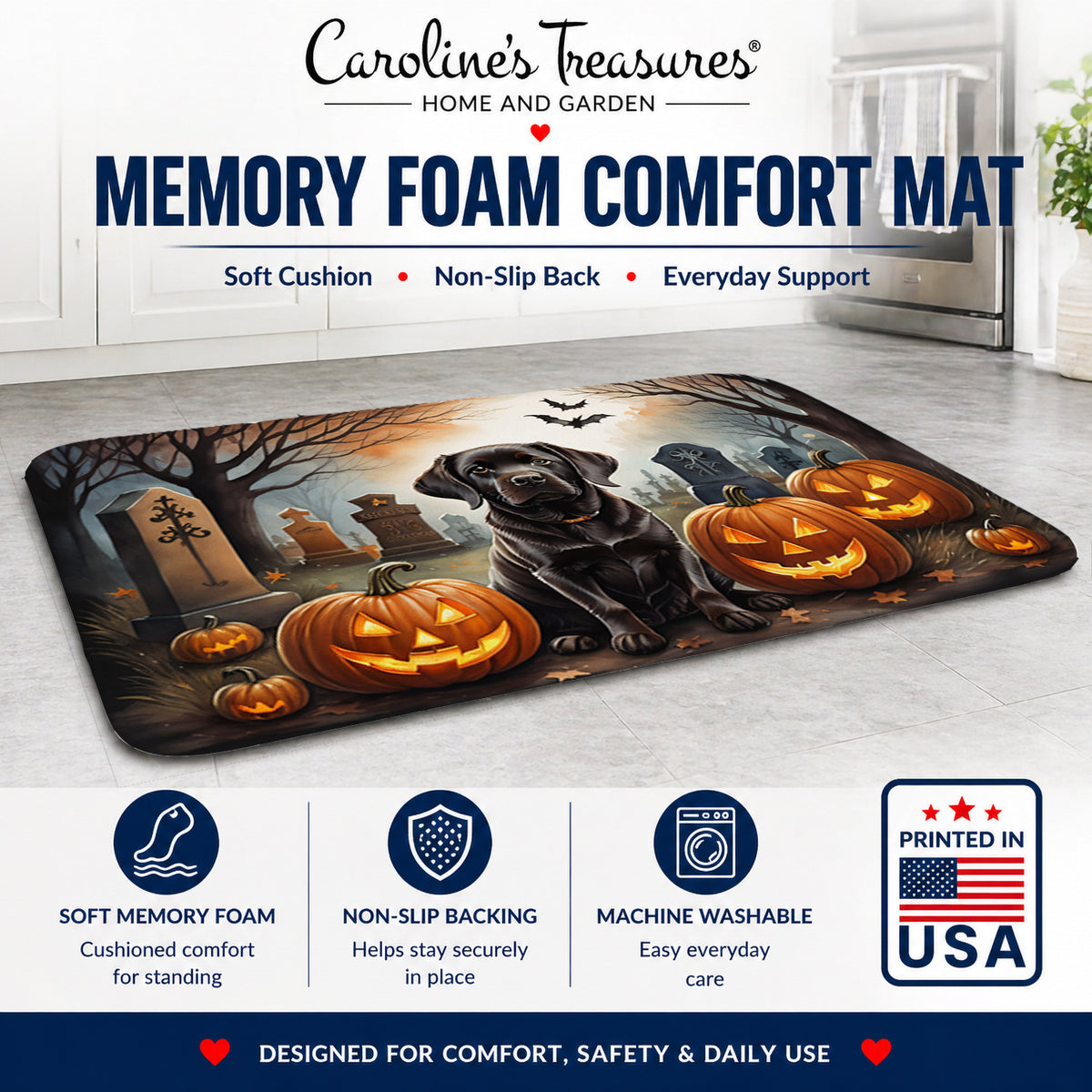 Caroline's Treasures Labrador Retriever Dogs Memory Foam Mat 19x27