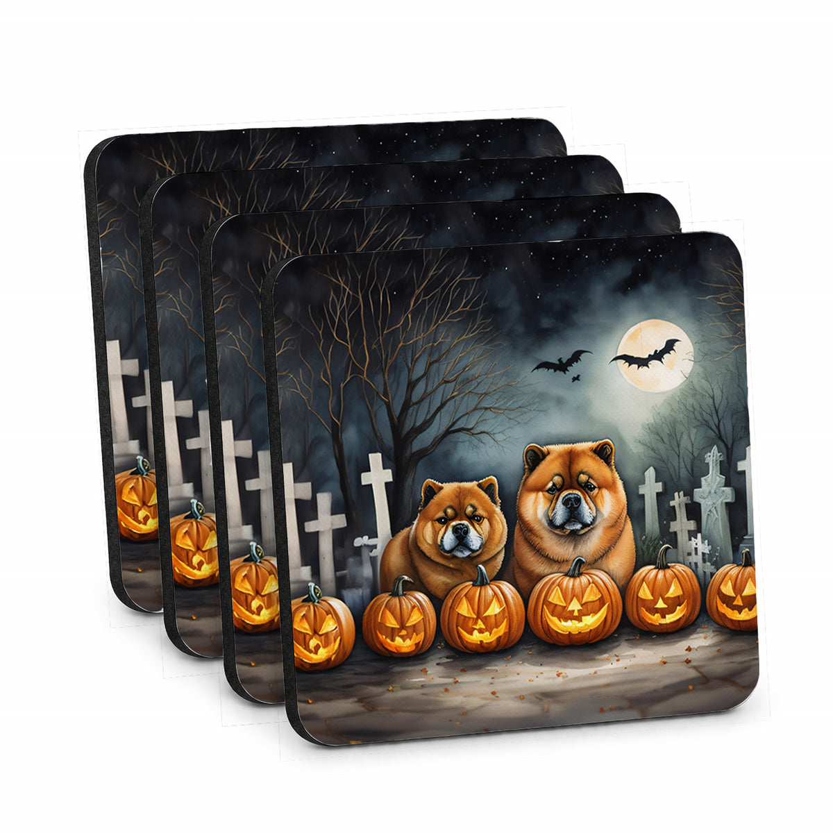 Caroline's Treasures Chow Chow Dogs Foam Drink Coasters Set of 4 Absorbent