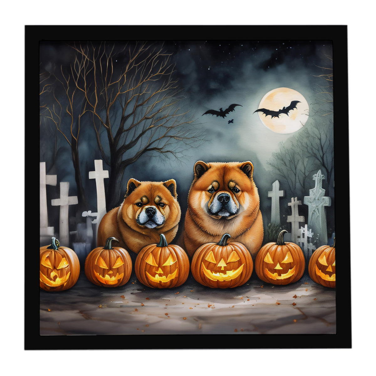 Caroline's Treasures Chow Chow Dogs Framed Metal Wall Art 8 x 8 Inch