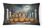 Caroline's Treasures DAC2034PW1216 Chow Chow Spooky Halloween Fabric Decorative Pillow Machine Washable, Indoor Outdoor Decorative Pillow for Couch, Bed or Patio, 12HX16W