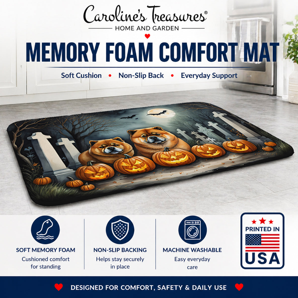 Caroline's Treasures Chow Chow Dogs Memory Foam Mat 19x27