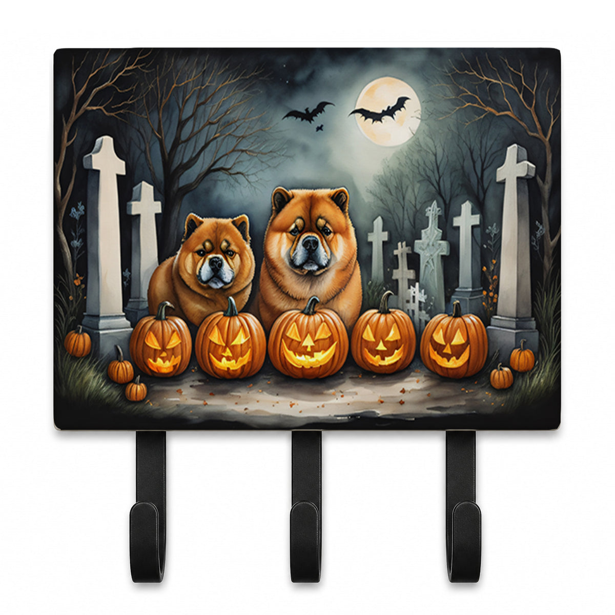 Caroline's Treasures Chow Chow Dogs Halloween Ceramic Triple Wall Hook