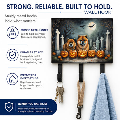 Caroline's Treasures Chow Chow Dogs Halloween Ceramic Triple Wall Hook