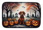 Caroline's Treasures DAC2035DDM Dachshund Spooky Halloween Dish Drying Mat Absorbent Dish Drying Mat Pad for Kitchen Counter Dish Drainer Mat for Countertop, 14 x 21, Multicolor