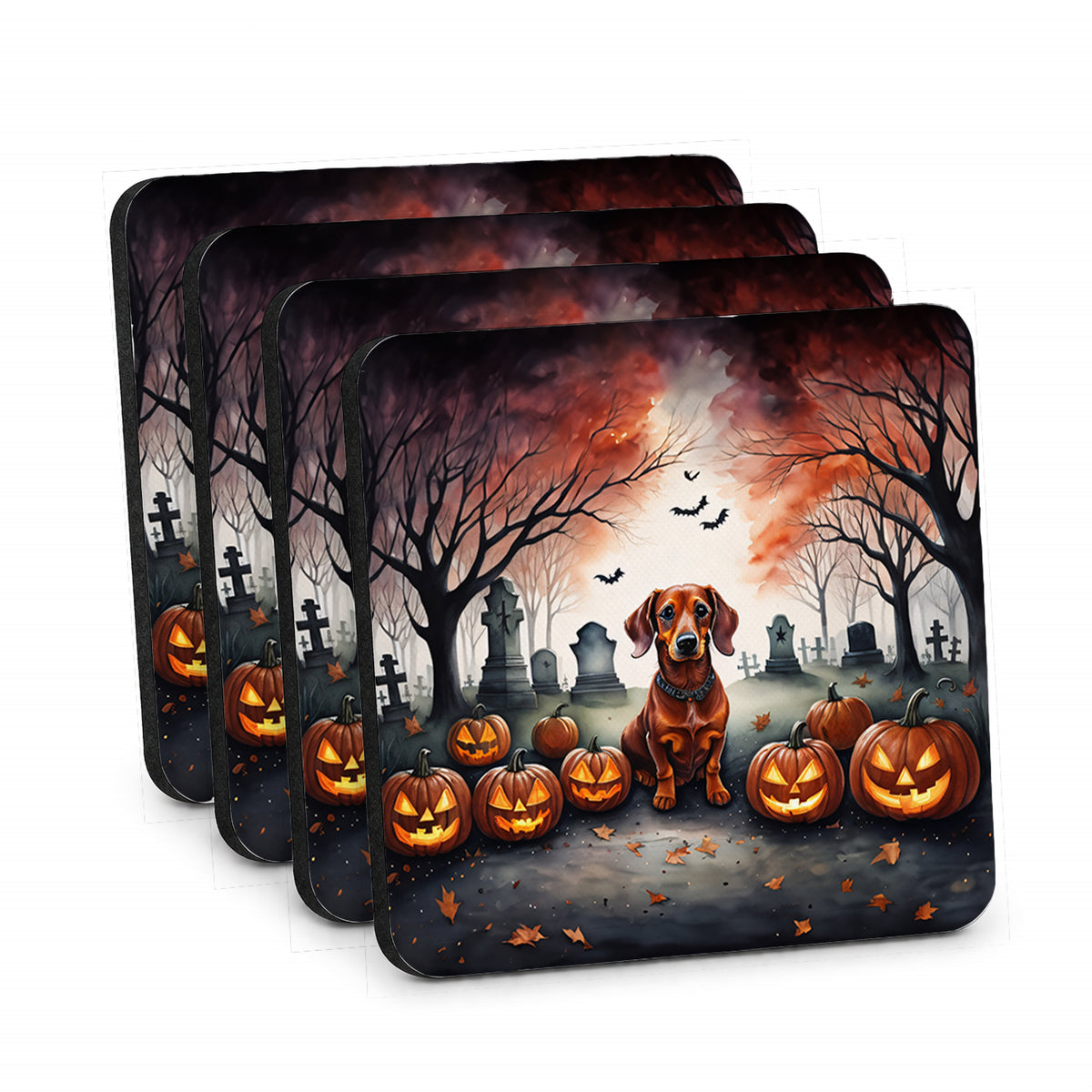 Caroline's Treasures Dachshund Dogs Foam Drink Coasters Set of 4 Absorbent