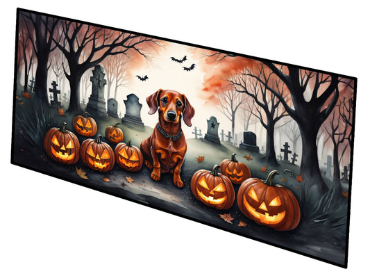 Caroline's Treasures Dachshund Spooky Halloween Runner Mat 28x58 Front Door Mat Indoor Outdoor Rugs for Entryway Hallway Foyer Non Slip Washable Wide Doormat