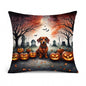Caroline's Treasures DAC2035PW1818 Dachshund Spooky Halloween Fabric Decorative Pillow Machine Washable, Indoor Outdoor Decorative Pillow for Couch, Bed or Patio, 18Hx18W