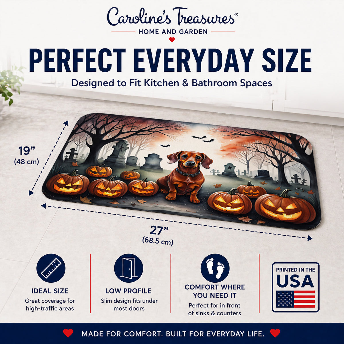 Caroline's Treasures Dachshund Dogs Memory Foam Mat 19x27