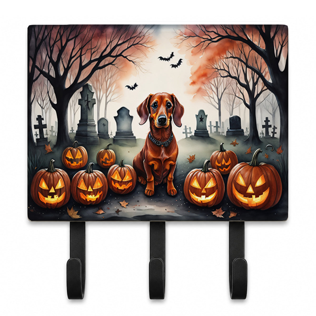 Caroline's Treasures Dachshund Dogs Halloween Ceramic Triple Wall Hook