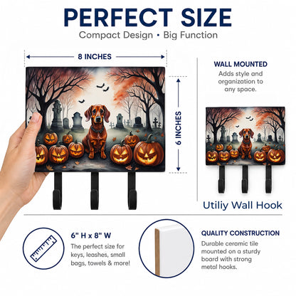 Caroline's Treasures Dachshund Dogs Halloween Ceramic Triple Wall Hook