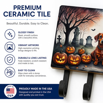Caroline's Treasures Dachshund Dogs Halloween Ceramic Triple Wall Hook