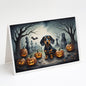 Caroline's Treasures DAC2036GCA7P Dachshund Spooky Halloween Greeting Cards and Envelopes Pack of 8 Blank Cards with Envelopes Whimsical A7 Size 5x7 Blank Greeting Cards