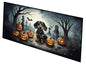 Caroline's Treasures Dachshund Spooky Halloween Runner Mat 28x58 Front Door Mat Indoor Outdoor Rugs for Entryway Hallway Foyer Non Slip Washable Wide Doormat