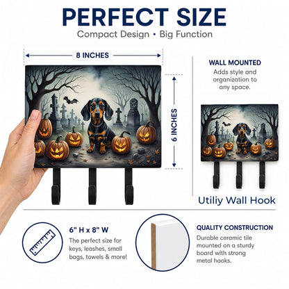 Caroline's Treasures Dachshund Dogs Halloween Ceramic Triple Wall Hook